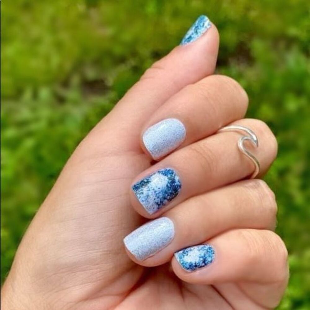 Color Street | In Another Galaxy | black, blue & pale silver glitter nail strips